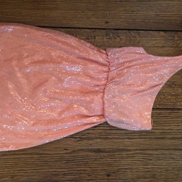 Alice + Olivia Pink Sequin One Shoulder Dress Sz 4 - Picture 5 of 6